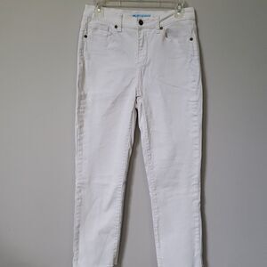 Draper James Jeans Women's 28 High Waist Raw Hem White Denim